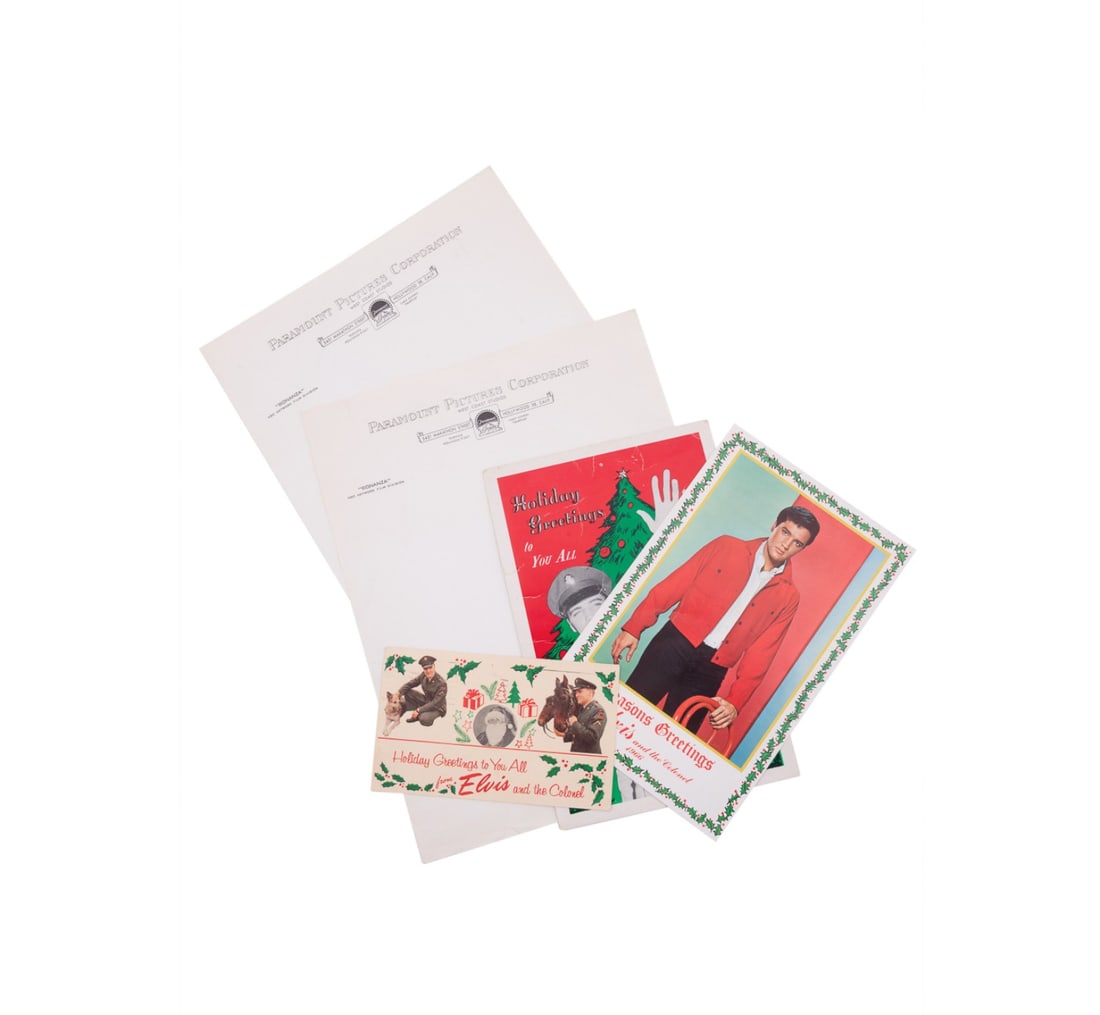 ELVIS EPHEMERA, CHRSTMS CARDS & PARAMOUNT LTRHEAD (1 of 10)