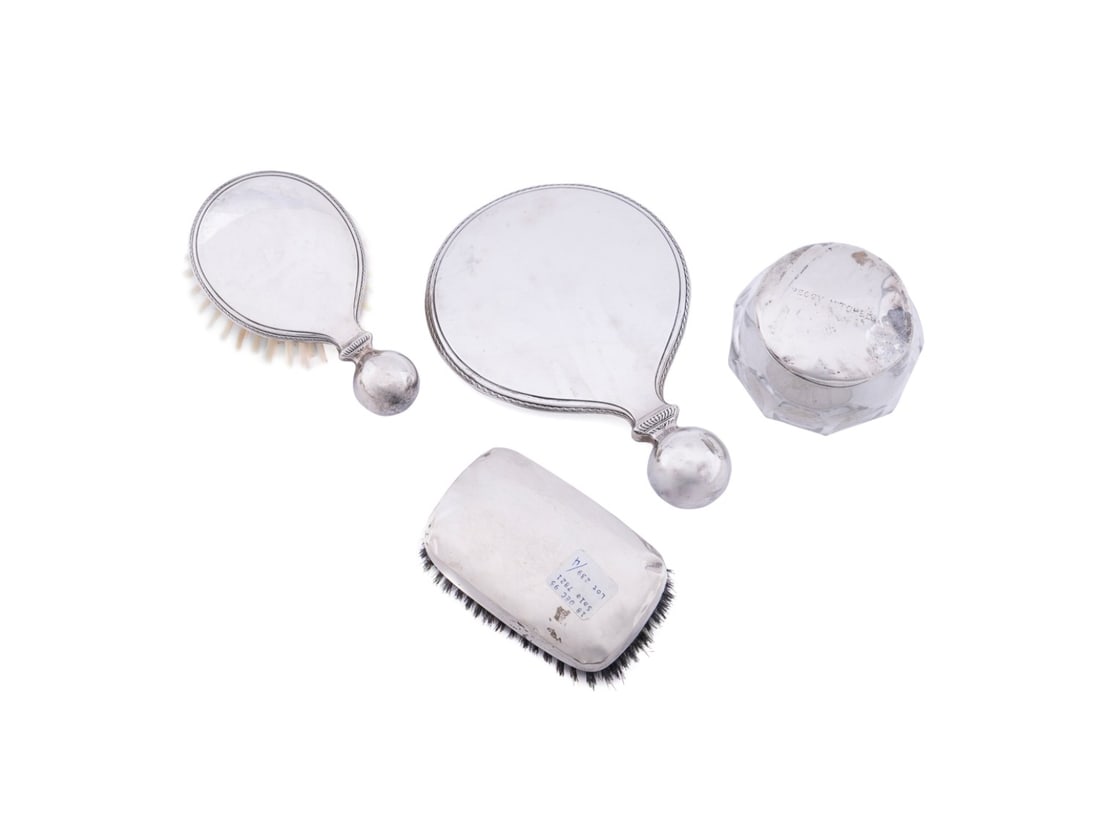 MARGARET MITCHELL'S FOUR-PIECE SILVER DRESSER SET (1 of 12)