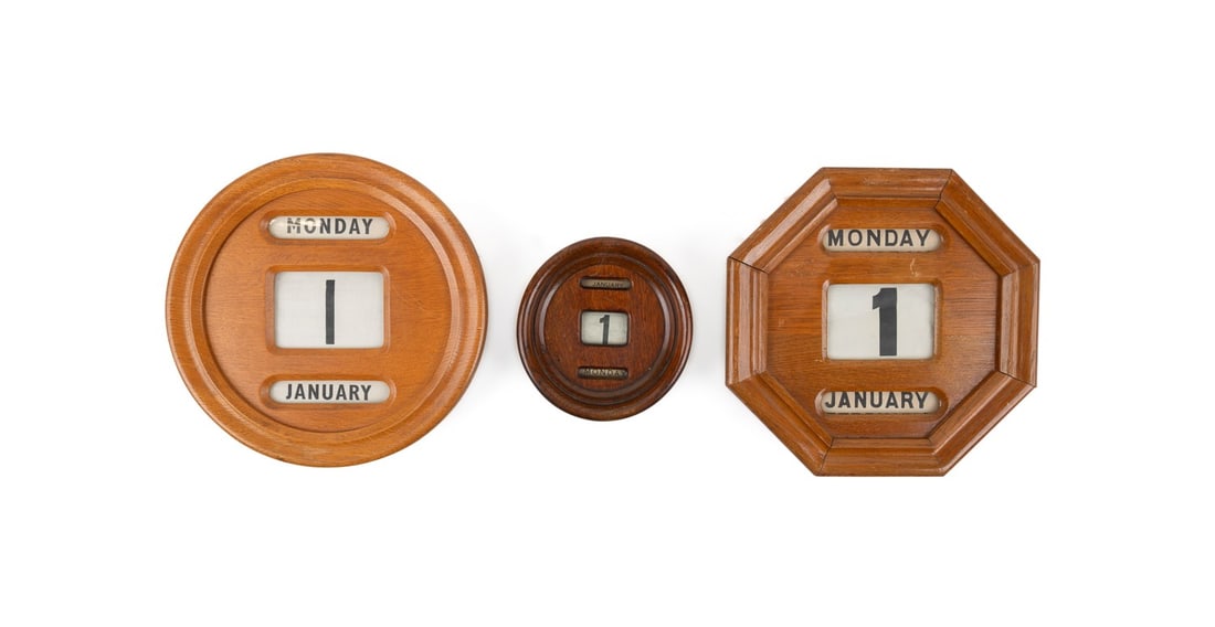 E. 20TH C. 3 ENGLISH HANGING PERPETUAL CALENDARS (1 of 5)