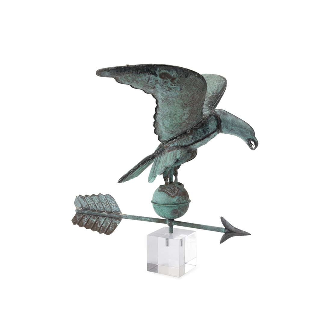19TH/20TH C. FULL-BODIED COPPER EAGLE WEATHERVANE (1 of 5)