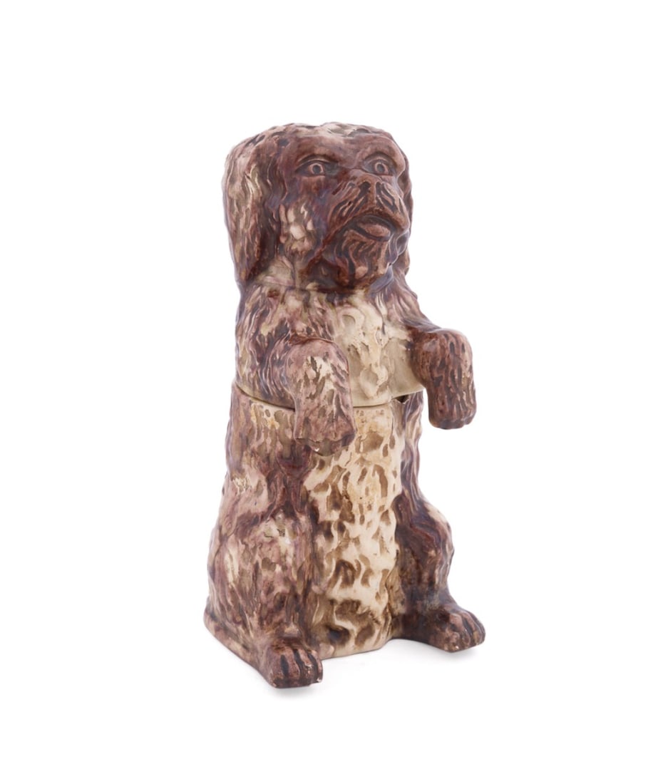 FRENCH FAIENCE BEGGING TERRIER HUMIDOR (1 of 7)