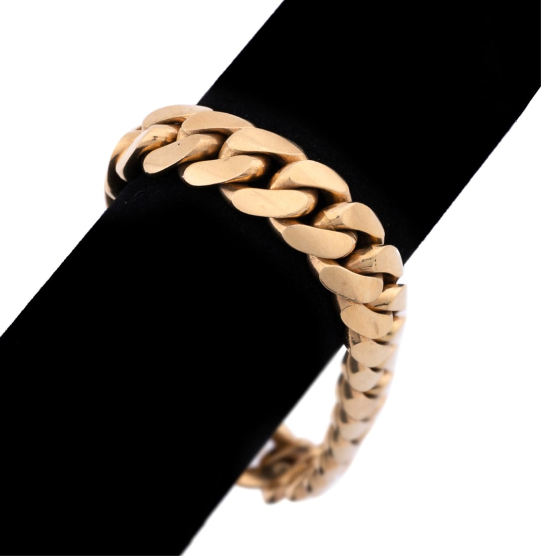 14K YELLOW GOLD THICK CURB LINK BRACELET (1 of 6)