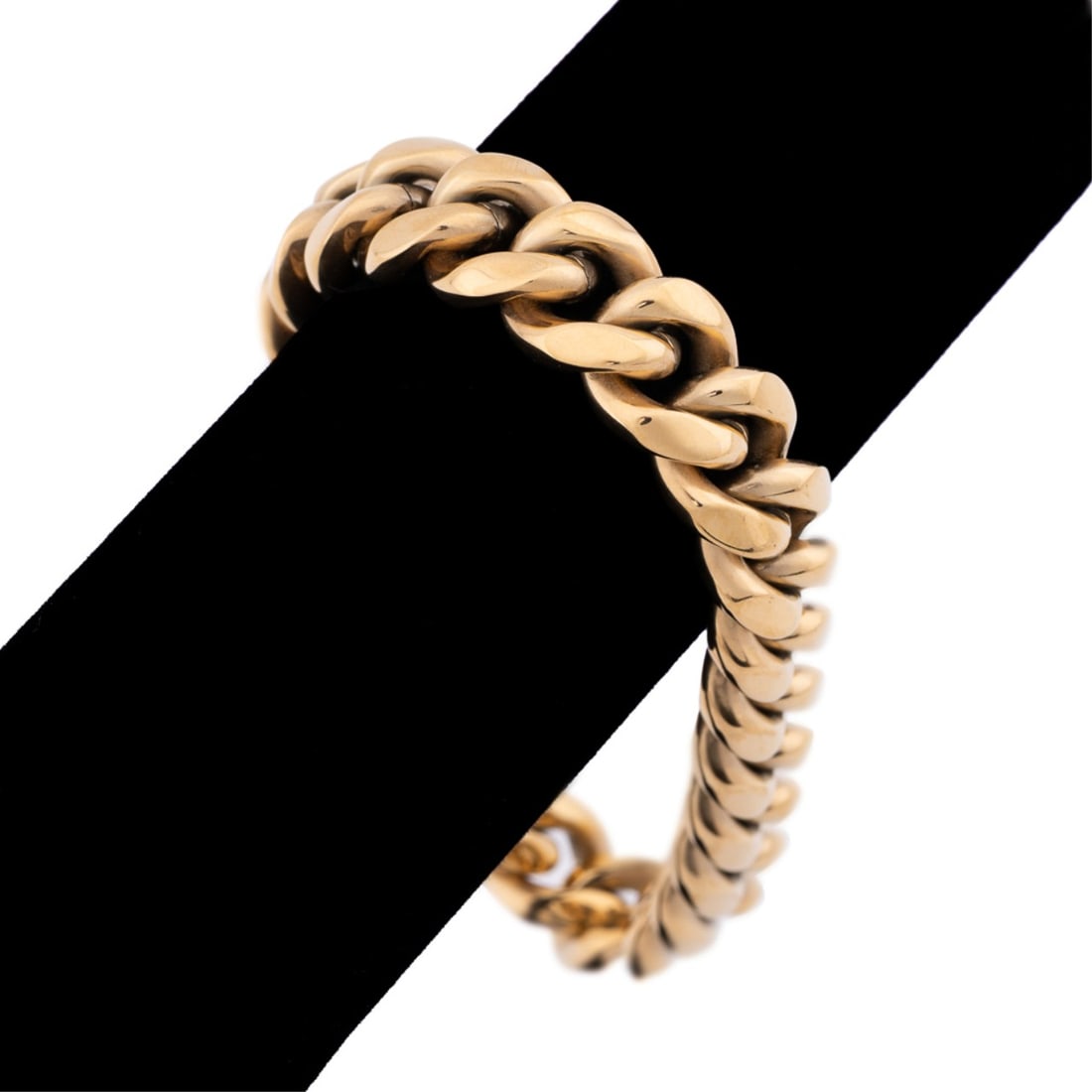 14K YELLOW GOLD CURB LINK BRACELET (1 of 5)