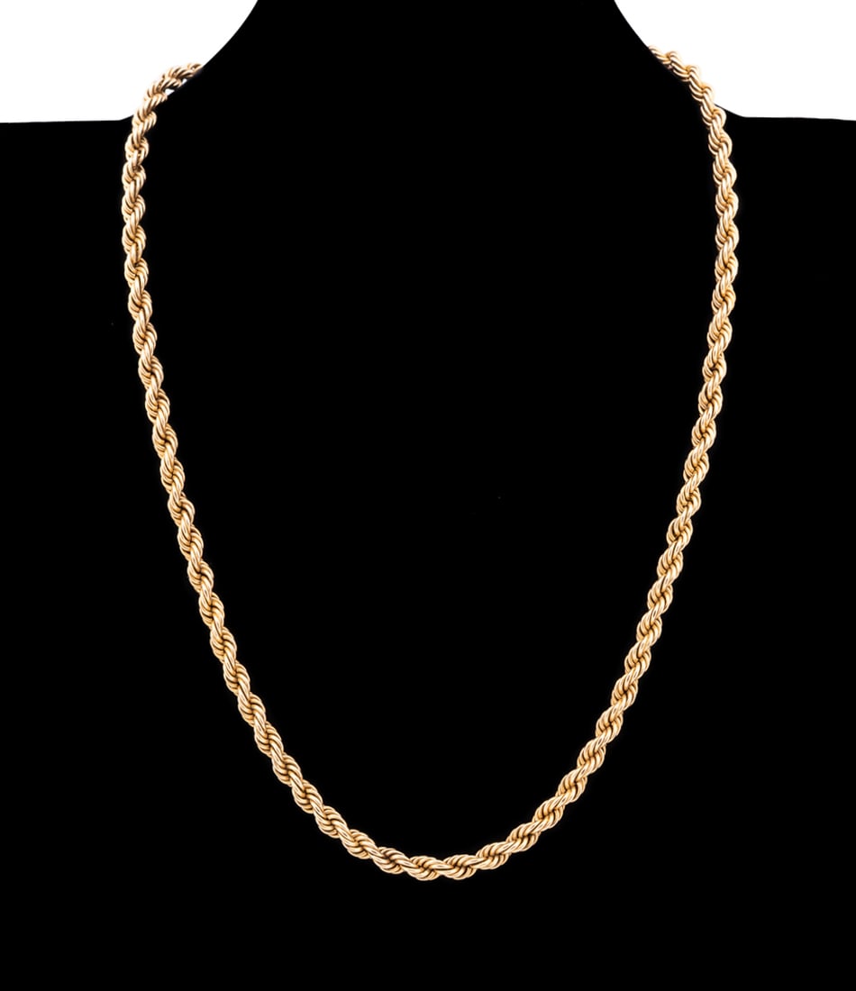 14K YELLOW GOLD ROPE LINK CHAIN NECKLACE (1 of 7)