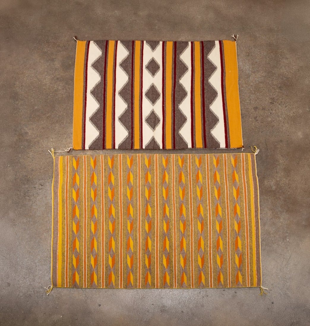 TWO HANDWOVEN NAVAJO RUGS, CHINLE/WIDE RUINS (1 of 6)