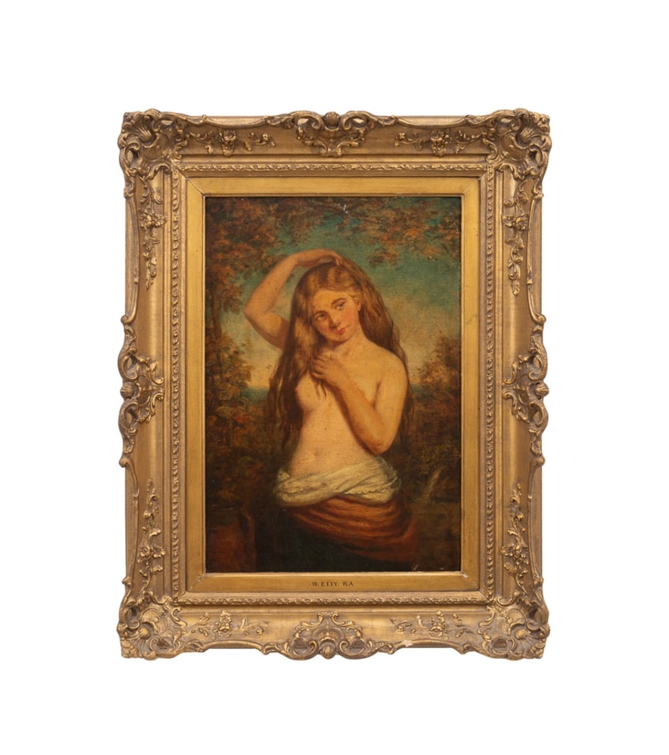 WILLIAM ETTY, R.A., FEMALE NUDE, 19TH CENTURY, O/C (1 of 10)