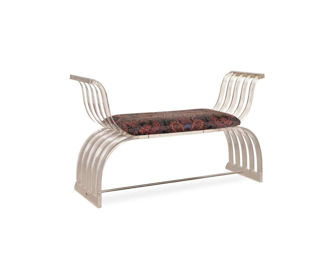 HILL MFG. 1970S 'ANGEL WINGS' ACRYLIC BENCH SEAT (1 of 7)