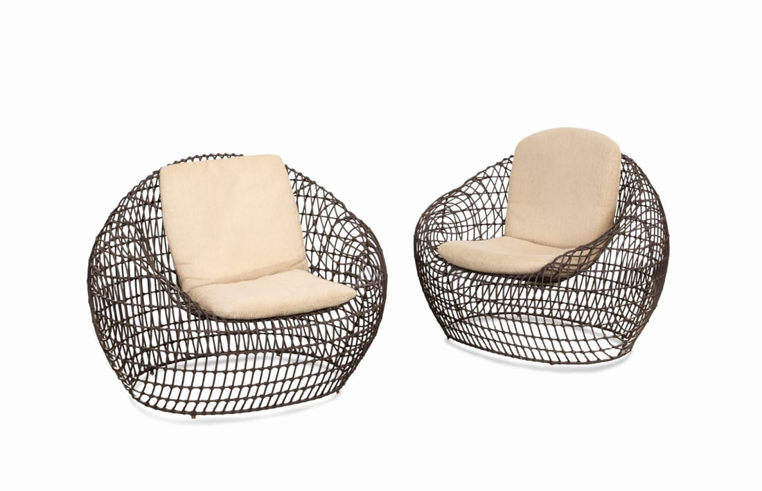 KREISS SKELETAL "TENNIS BALL" PATIO LOUNGE CHAIRS (1 of 7)
