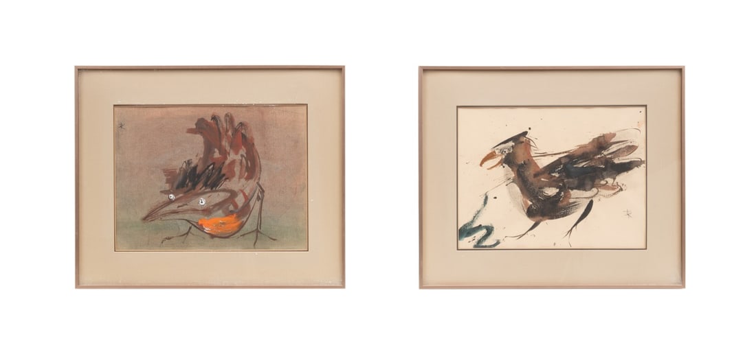 JULIET KEPES, TWO WORKS ON PAPER, BIRDS (1 of 10)
