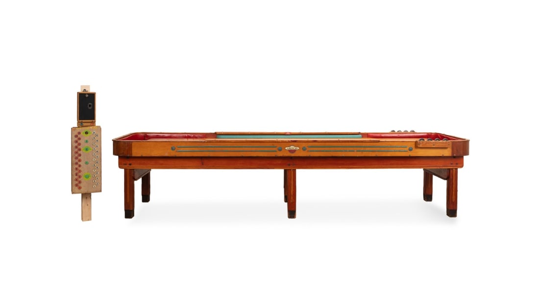 AMERICAN SHUFFLEBOARD COMPANY 12' TABLE W/ PUCKS (1 of 11)