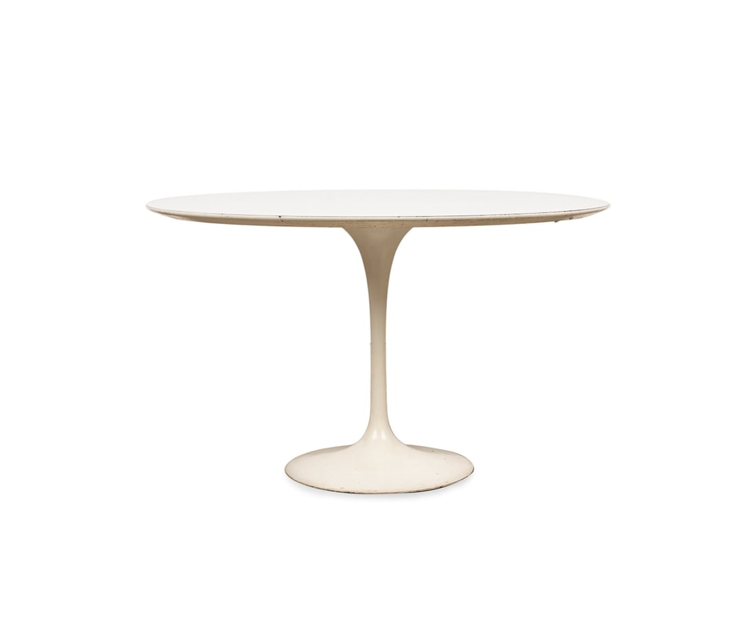 SAARINEN FOR KNOLL ROUND WHITE TULIP DINING TABLE (1 of 6)