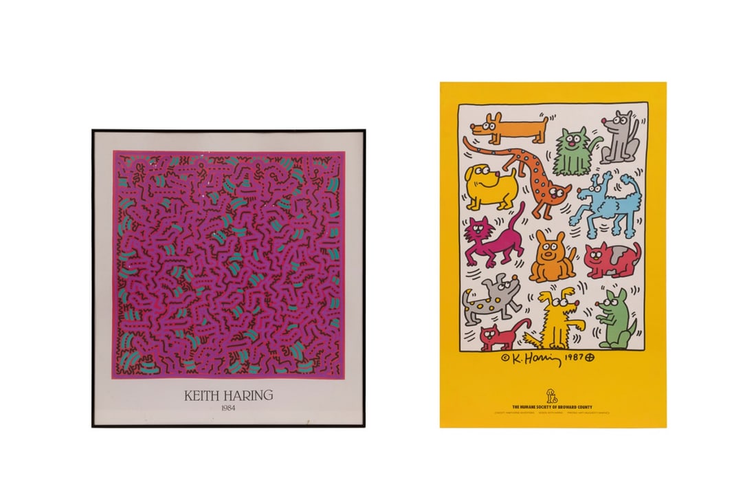AFTER KEITH HARING, 2 POSTERS INC 'HUMANE SOCIETY' (1 of 7)