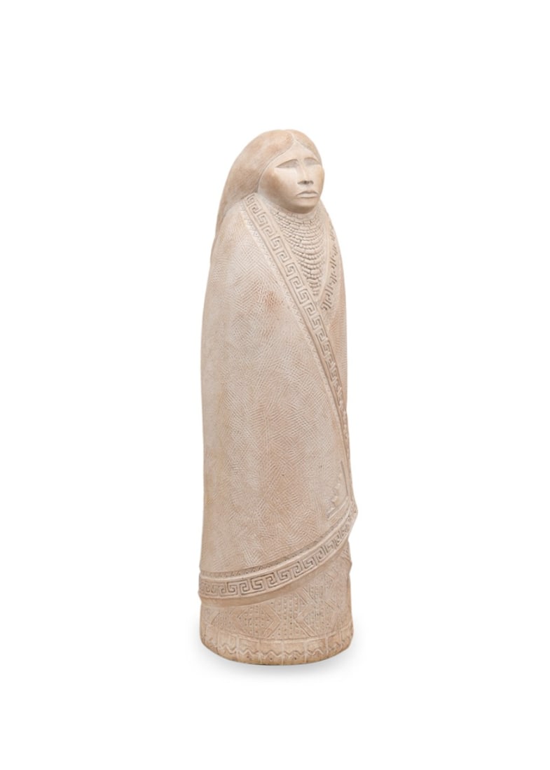 LARGE VINTAGE STANDING ACOMA FIGURE, PLASTER (1 of 7)