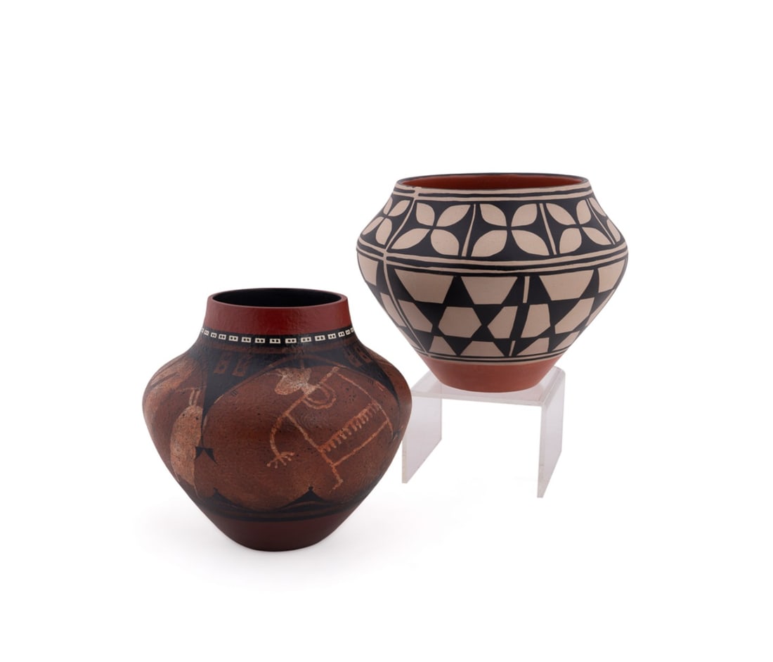 TWO PCS INDIGENOUS POTTERY, CORIZ AND ARAGON (1 of 9)