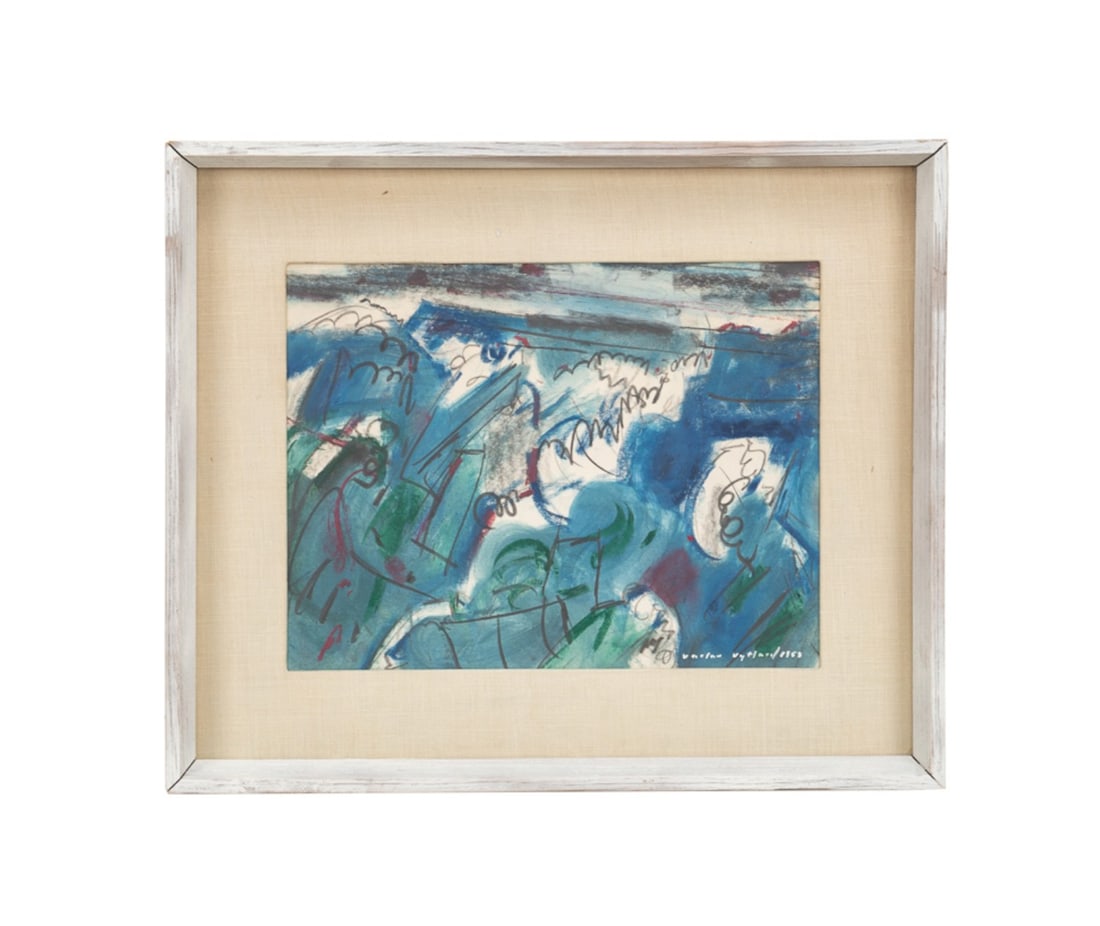 VACLAV VYTLACIL, 'OCEAN STUDY', 1953, OIL/MM/PAPER (1 of 7)
