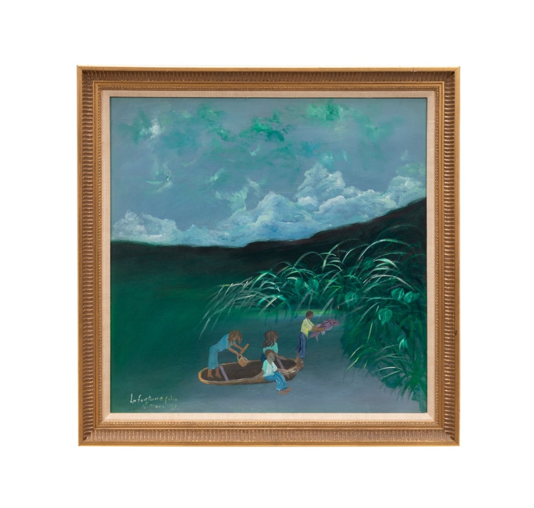 LAFORTUNE FELIX, FIGURES IN BOAT, ST MART, 1988 (1 of 6)