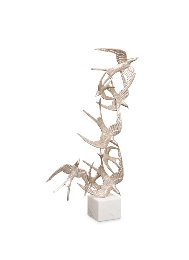 JOHN-RICHARD 'SWALLOWS IN FLIGHT' NICKEL SCULPTURE (1 of 7)