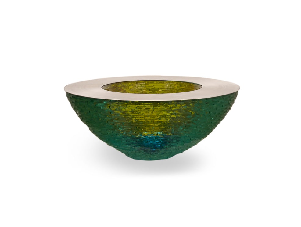 MATTHEW CURTIS, BLOWN GLASS CONSTRUCTED BOWL (1 of 9)