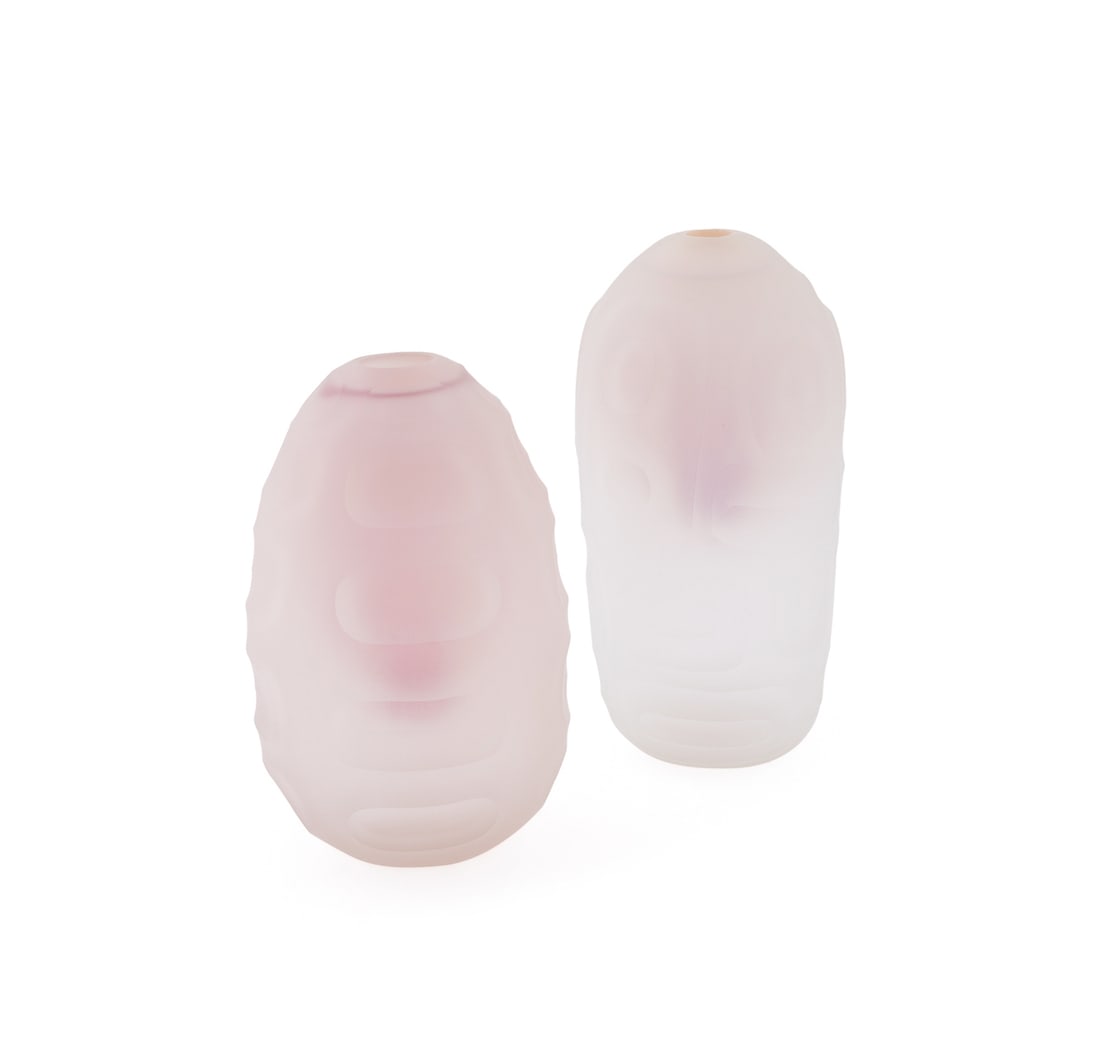 BEN SEWELL, TWO FROSTED STUDIO GLASS VESSELS, 2001 (1 of 7)