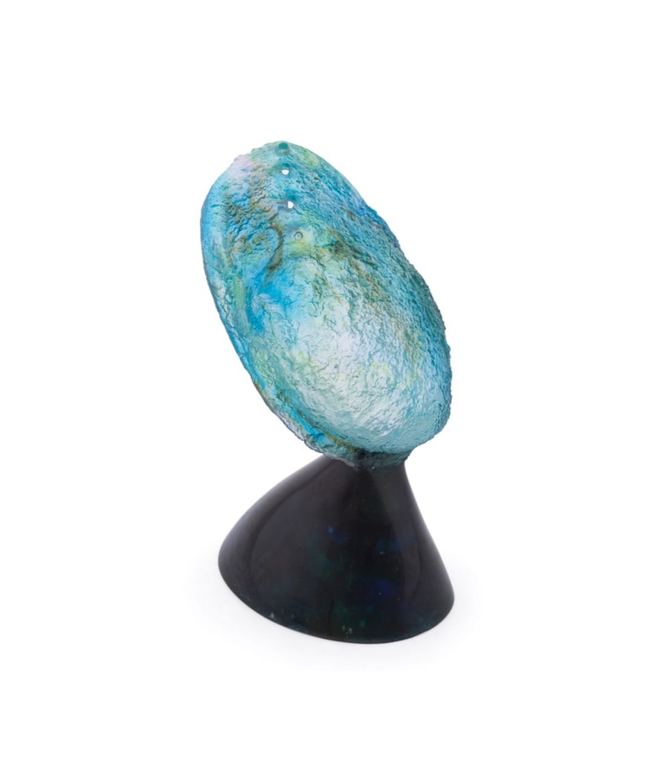 EVELYN DUNSTAN, PAUA SERIES GLASS SCULPTURE, 2007: Evelyn Dunstan (New Zealander, born 1961). Paua series - 2007, lost-wax cast glass, signed, dated, series, and country to underside. Provenance: Private Collection of an Esteemed Gentleman, Atlanta, G