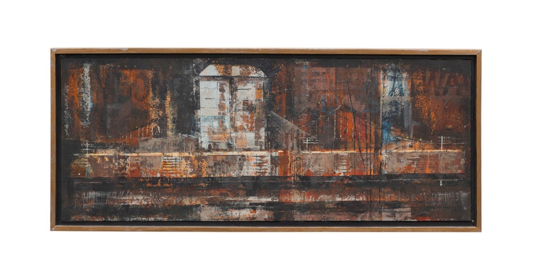 HALL GROAT SR, INDUSTRIAL LANDSCAPE, 1965, ACRYLIC (1 of 6)