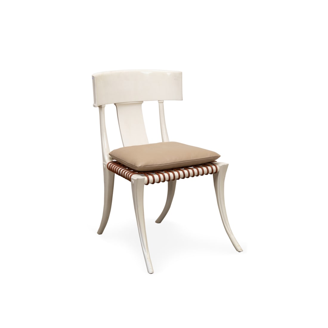 ROBSJOHN-GIBBINGS WHITE LACQUERED KLISMOS CHAIR (1 of 8)