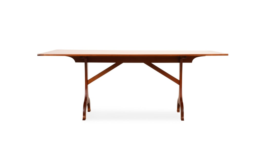 CUSTOM CHERRY SHAKER DINING TABLE, ATTR: LEDFORD - 2
