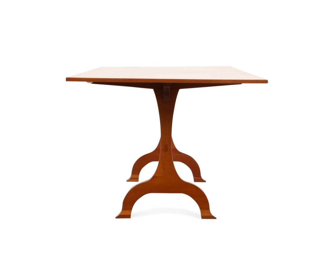 CUSTOM CHERRY SHAKER DINING TABLE, ATTR: LEDFORD - 3