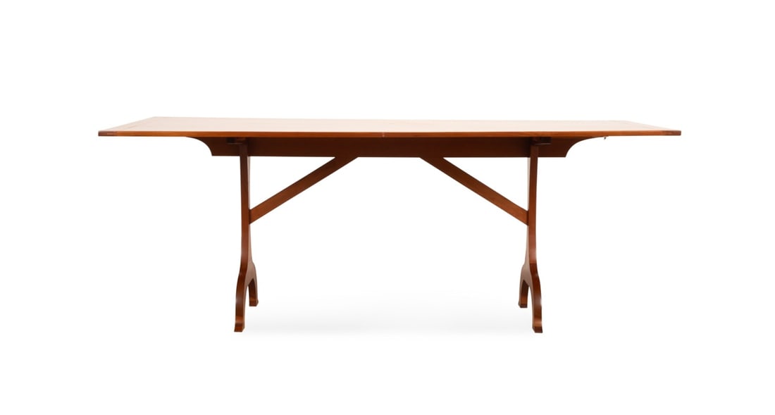 CUSTOM CHERRY SHAKER DINING TABLE, ATTR: LEDFORD - 4