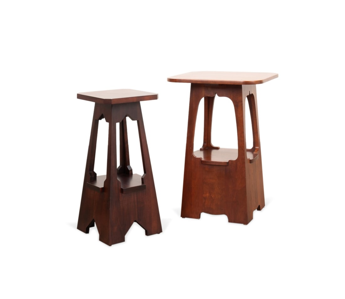 STICKLEY & STICKLEY STYLE, 2 'PAGODA' SIDE TABLES (1 of 7)