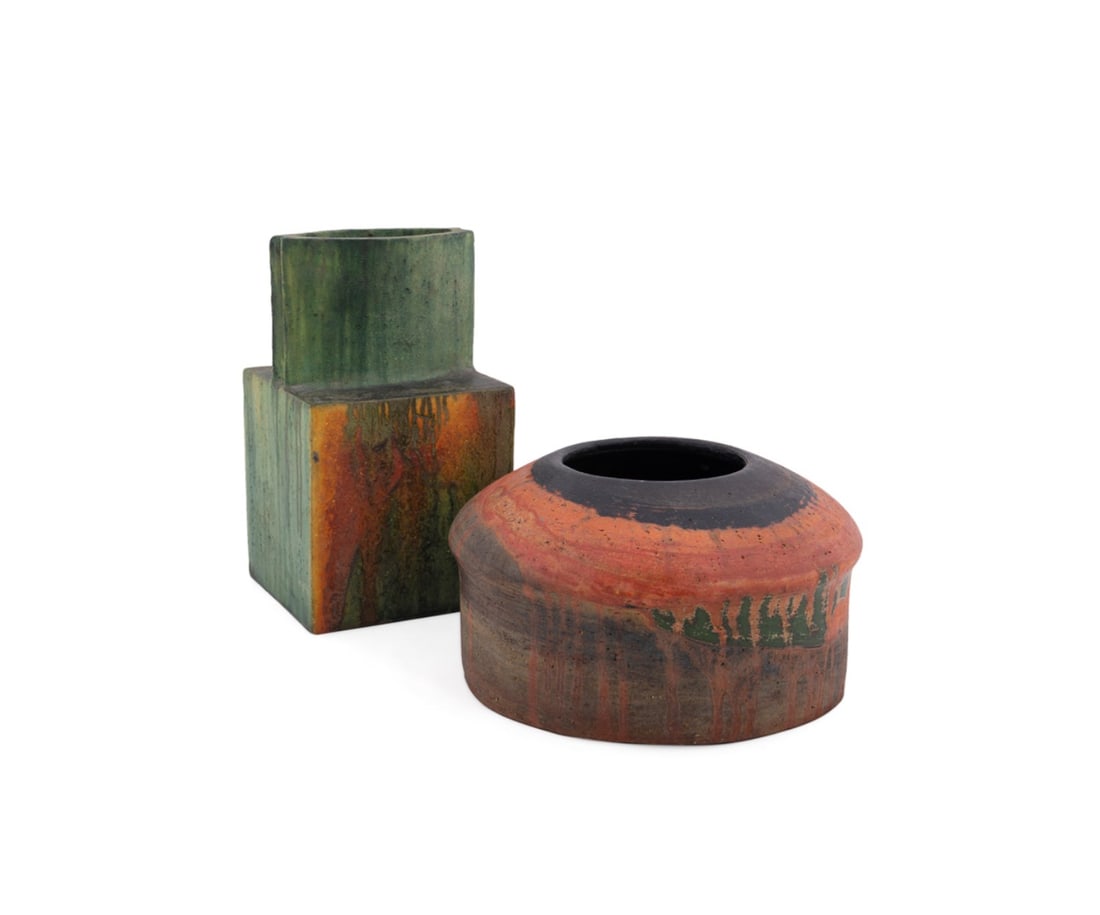 MARCELLO FANTONI, TWO GLAZED POTTERY VESSELS (1 of 8)