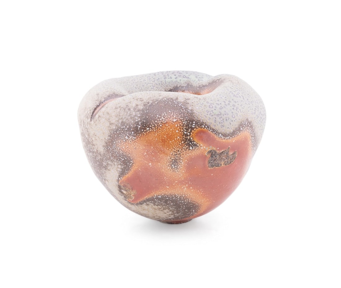 GAIL NICHOLS, STORMWATCH SERIES STONEWARE VESSEL: Gail Nichols (American/Australian, born 1953. Stormwatch Series Modern Vessel - circa 2014, thrown soda fire glazed stoneware, impressed marks. Provenance: Private Collection of an Esteemed