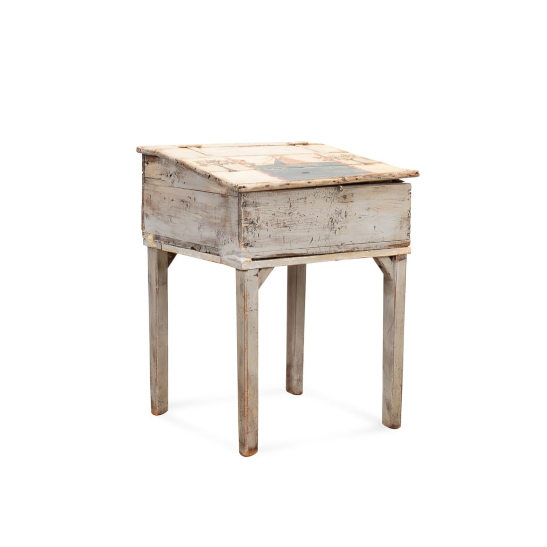 AMERICANA FOLK ART PRIMITIVE PAINTED PINE DESK (1 of 7)