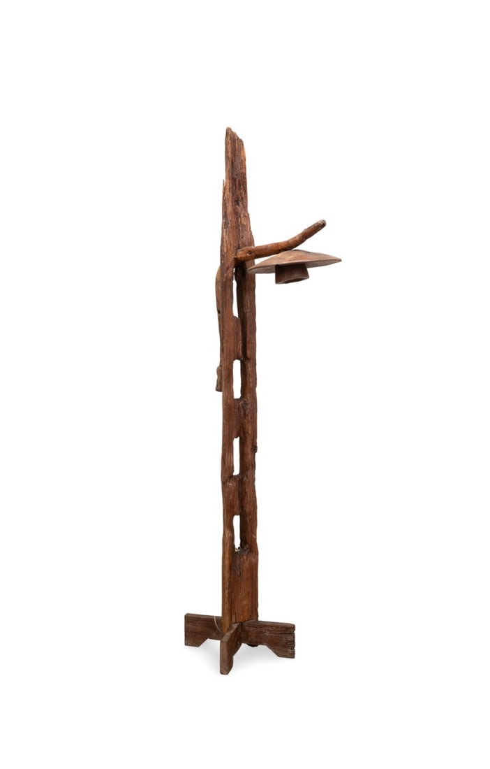 MODERN RUSTIC WOOD FENCE POST FLOOR LAMP (1 of 5)