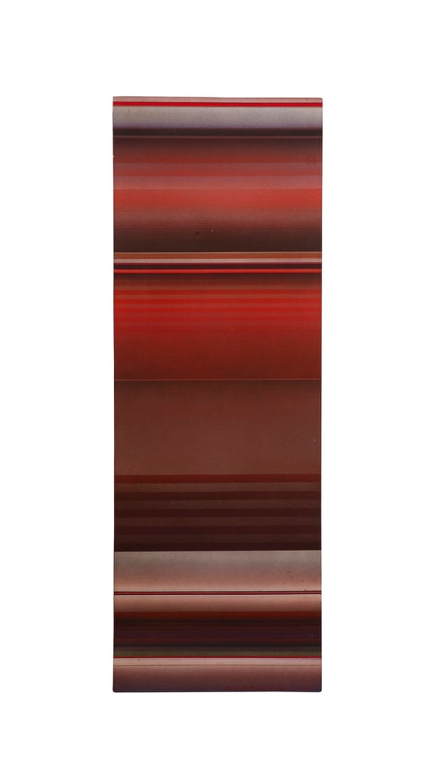 DAVID B. LEWIS 'CRETIAN' RED LINEAR ABSTRACT O/C (1 of 6)