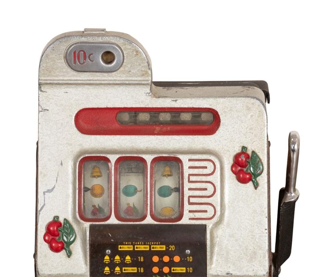 MILLS BLACK CHERRY BELL 10-CENT SLOT MACHINE - 8