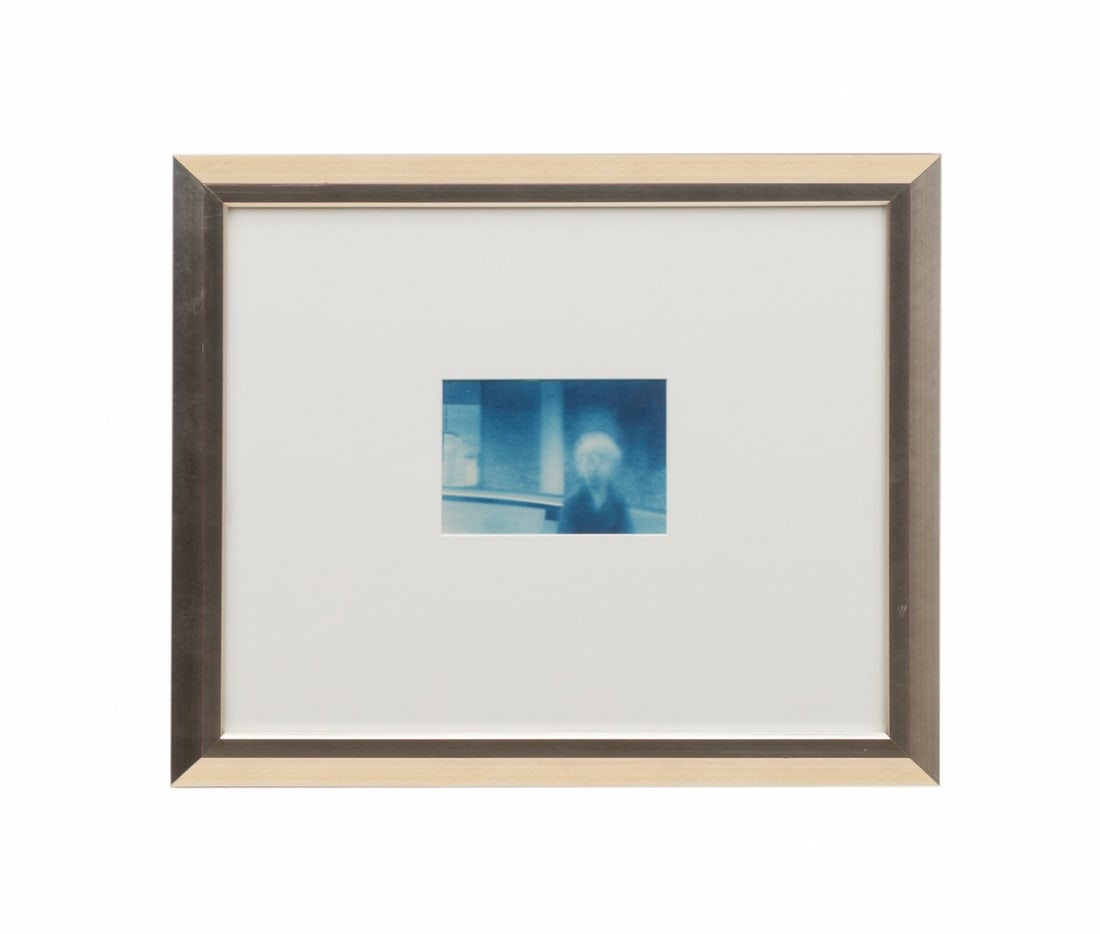 STEVEN LADD, 'GHOST BOY', CYANOTYPE, 1980: Steven Ladd (American / Georgia, born 1955). "Ghost Boy" - 1980, cyanotype on paper, signed, titled, and editioned "1st print" under image. Framed under UV-blocking glass. Approximate dimensions: