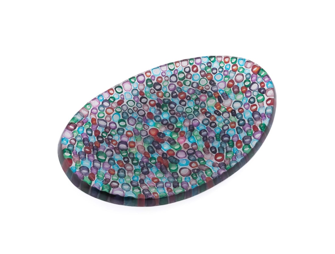 OVAL FUSED MURRINE STUDIO GLASS BOWL, 2002 (1 of 7)