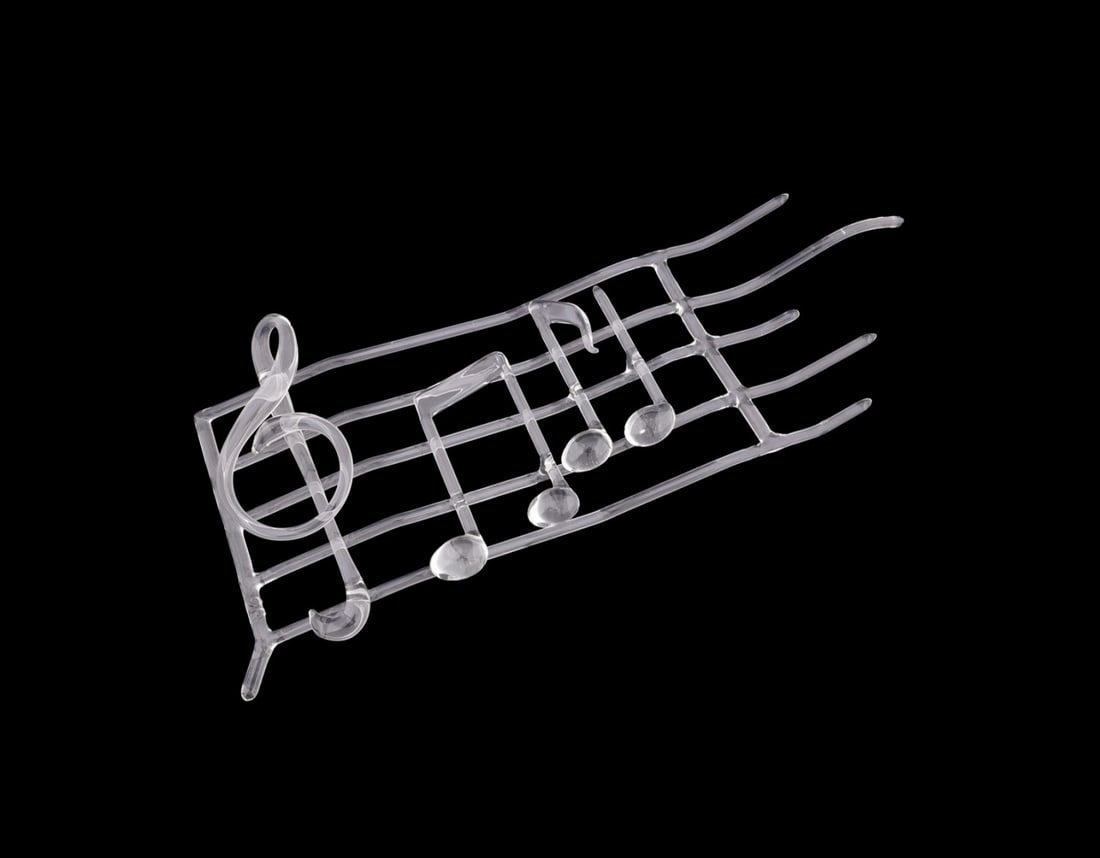 HANS GODO FRABEL, GLASS MUSICAL NOTE STAFF, 1991 (1 of 6)
