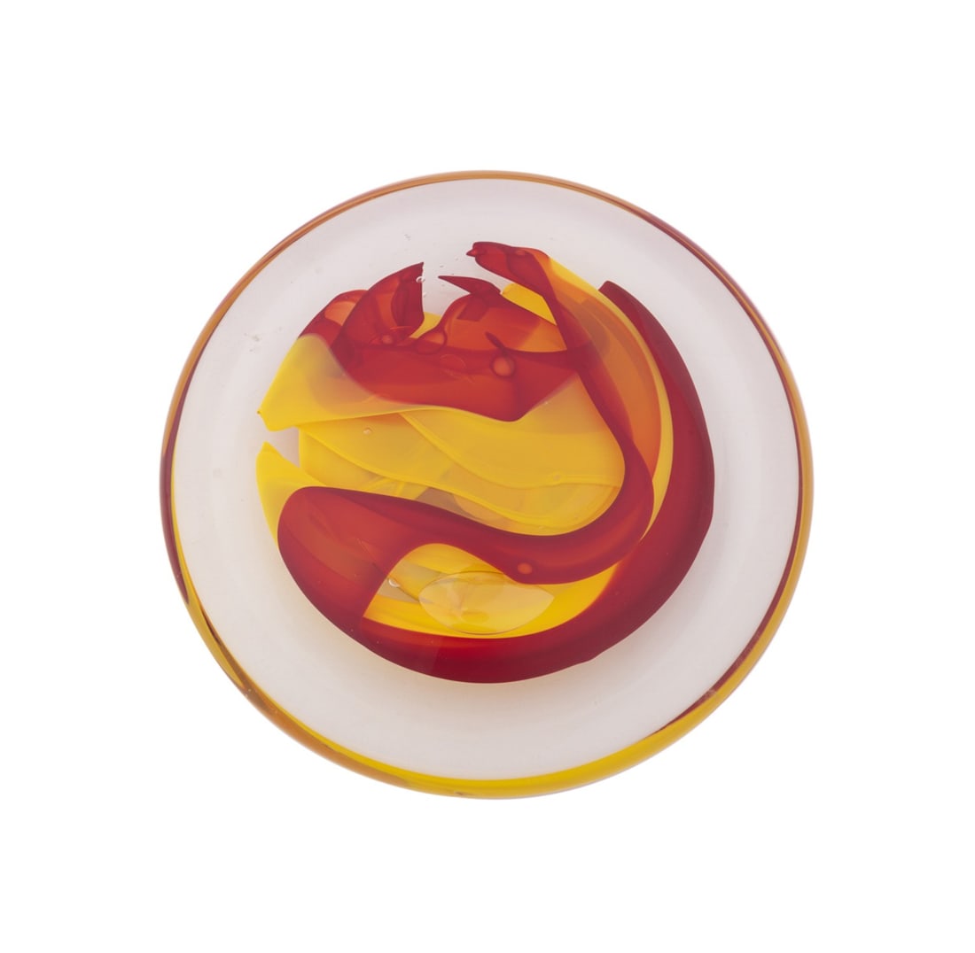 ROLLIN KARG, MULTICOLORED STUDIO GLASS DISC, 2008 (1 of 6)