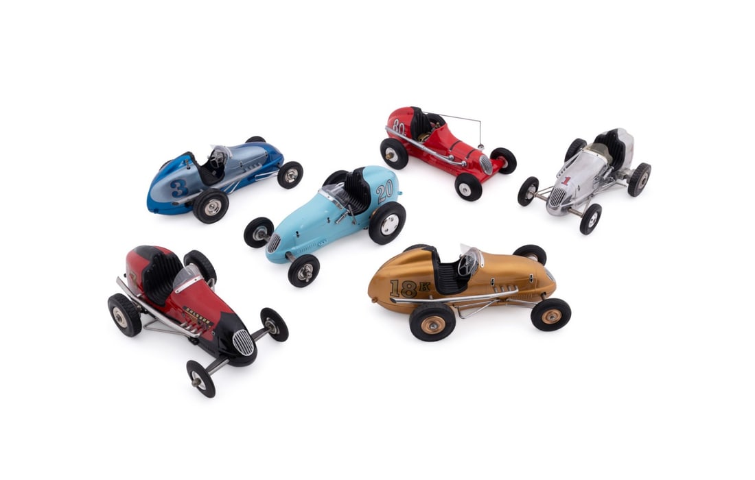SIX TETHER CARS OHLSSON & RICE AND COX W/ MOTORS (1 of 20)