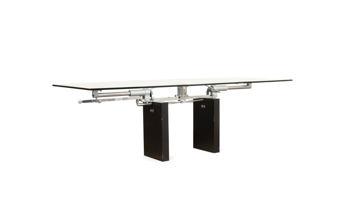 RONALD SCHMITT 'K5000/E' GLASS TOP DINING TABLE (1 of 8)