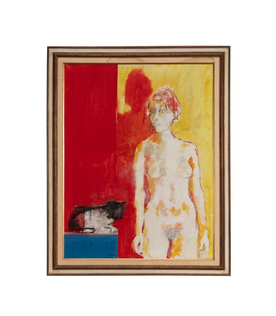 PAUL GUIRAMAND, 'WOMAN WITH CAT', 1967, O/C (1 of 6)