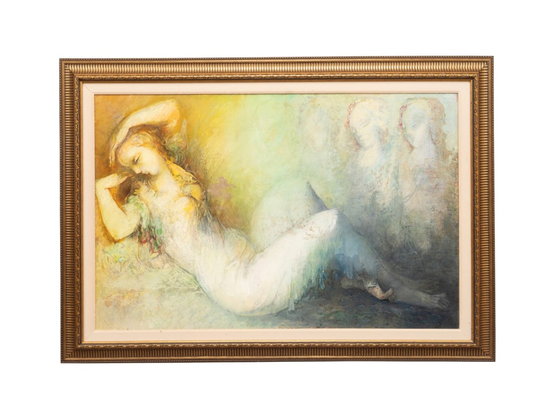 GEVORG YEGHIAZARIAN, 'DESIRE', 2010, O/C: Gevorg Yeghiazarian (Armenian, born 1963). "Desire" - 2010, oil on canvas, signed to LR, signed, titled, and dated to verso, label for Wentworth Gallery, Ltd., Inc., Miami, FL to verso. Framed.
