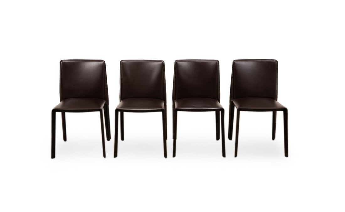 4 BURATTI FOR B&B ITALIA 'DOYL' LEATHER CHAIRS (1 of 5)