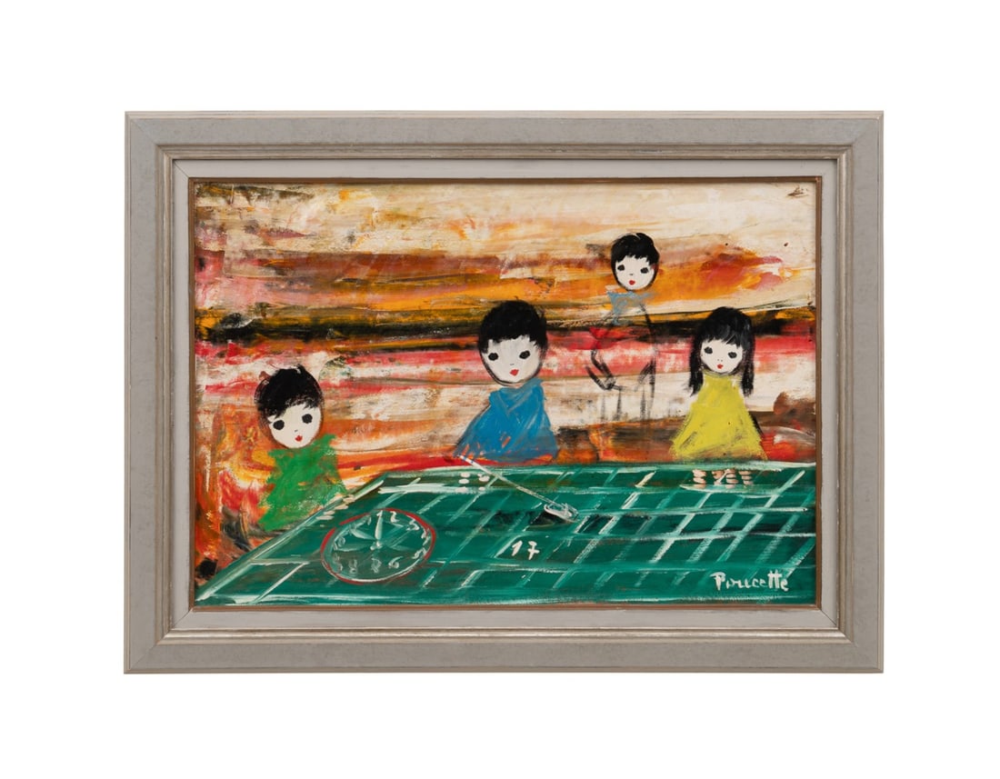 POUCETTE, 'CHILDREN PLAYING', 20TH C., O/B (1 of 5)