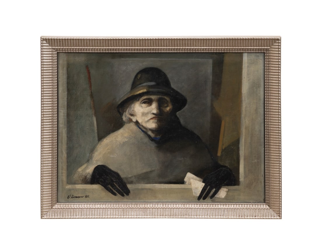 RUSSIAN, WOMAN IN HAT, 1982, OIL ON CANVAS, SIGNED (1 of 5)
