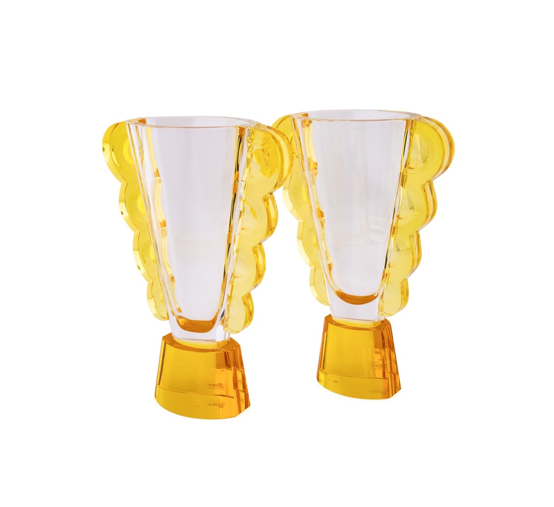 JAN MARES FOR MOSER, PAIR OF ART DECO STYLE VASES (1 of 11)