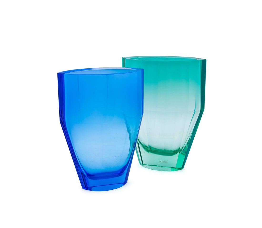JIRI SUHAJEK FOR MOSER, TWO LARGE MODERN VASES (1 of 9)