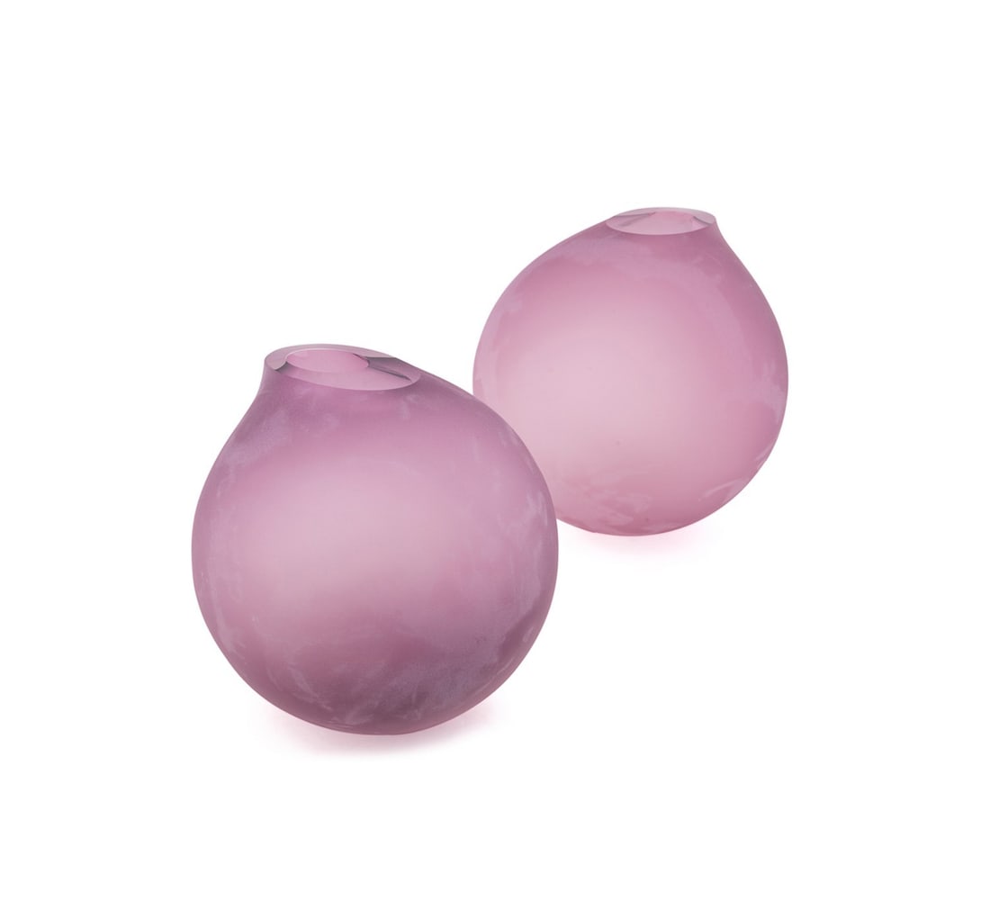 ANNA TORFS, TWO 'VAZA' SANDED GLASS VESSELS (1 of 8)